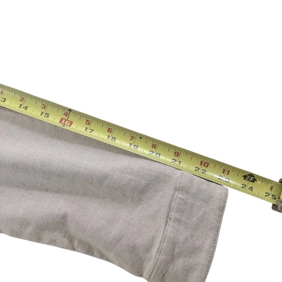 Market & Spruce Linen Blend Utility Jacket Hooded Cinch Waist Cream Oatmeal Sz M - Picture 6 of 15